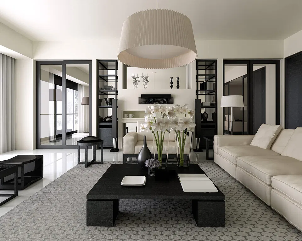 Black-and-White-Living-Room-Design-